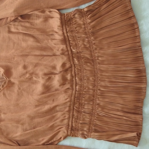 Philosophy boho rust peplum shirred blouse size small long sleeves flowy fall - Picture 3 of 7